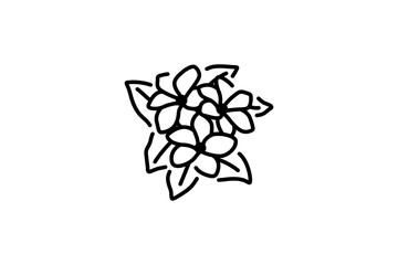 Flowers with leaf outline icon. linear style sign for mobile concept and web design. Beautiful flower simple line vector icon. Symbol, logo illustration. Pixel perfect vector graphics