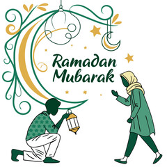 Ramadan & Eid Mubarak vector