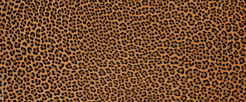 Poster aerial view of leopard skin pattern, the contrast between the leopards circles and lines below creat