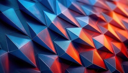 close-up photo of a fabric surface with an intricate triangular pattern in gradient colors, ideal for textile design