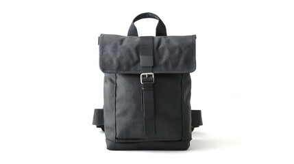 Fototapeta premium Black backpack, studio shot, white background, e-commerce use