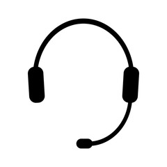 headphone for support or service. Flat style vector illustration isolated.