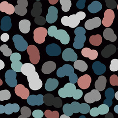Abstract Dot Stripes Seamless Pattern with Colourful Overlaps on Black Background