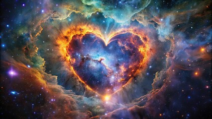 Obraz premium Tilt-Shift Heart Nebula Cassiopeia, Cosmic Landscape