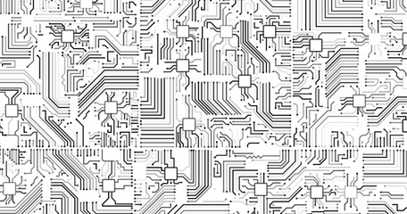 Abstract digital background with technology circuit board texture. Electronic motherboard illustration. Communication and engineering concept. Vector illustration