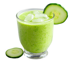 Refreshing cucumber smoothie in a glass.