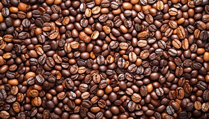 Obraz premium Rich Aromatic Delight Full Frame Texture of Roasted Coffee Beans, Freshly Ground And Vibrant