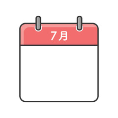 シンプルな7月のカレンダーのアイコン - 日付のない月ごとの暦のテンプレート素材