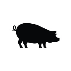 Vector illustration of pig animal silhouette, business logo concept
