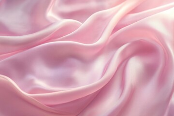 Fototapeta premium Soft pink satin fabric with gentle waves. AI generated
