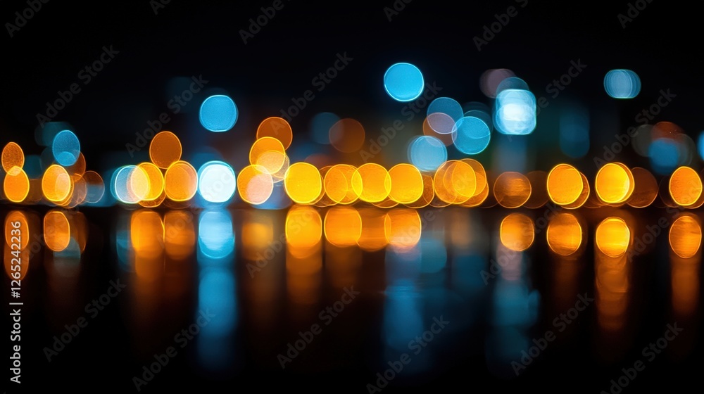 Poster a dynamic blur of colorful lights creating a lively and vivid nighttime atmosphere