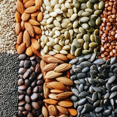 Naklejka premium nuts and dried fruits