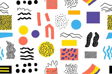 Trendy geometric elements. Memphis style backgrounds.