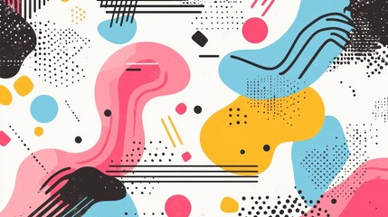 Fototapeta premium Abstract shapes, vibrant design, website background