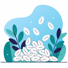 pearly barley grains