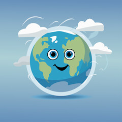 Planet Art style. Vector colored planet, character. Vector illustration, cartoon.
