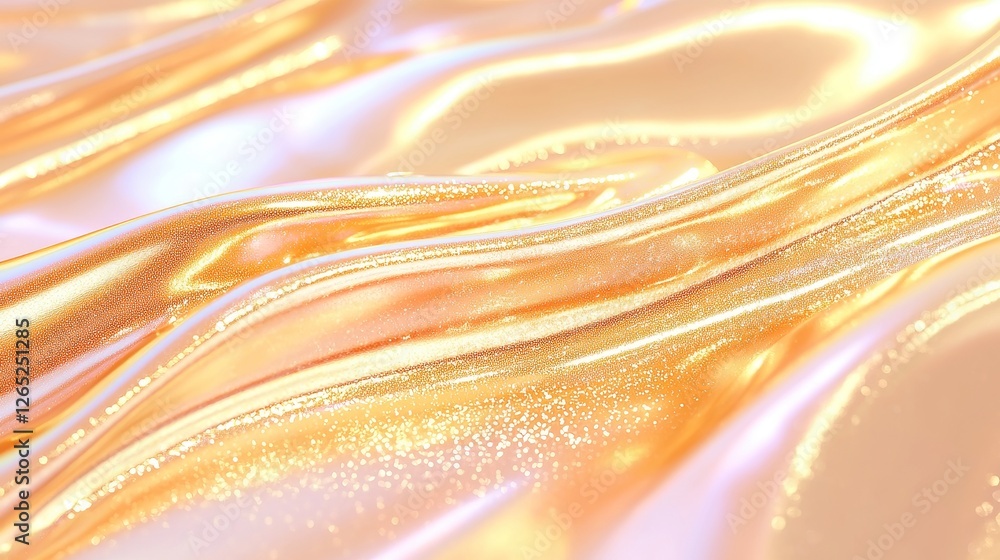 Poster shimmering gold holographic surface, a vibrant gold texture with a mesmerizing holographic effect, c