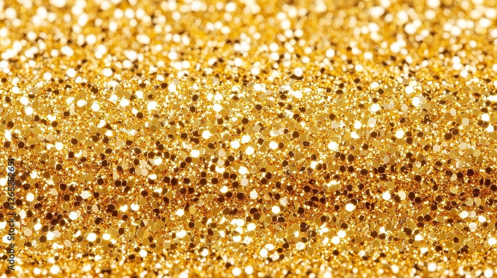 Poster elegant gold sparkles on a smooth surface, shimmering against a soft backdrop, creating a luxurious 
