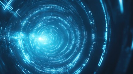 Obraz premium Abstract Digital Tunnel: A Journey Through Cyberspace