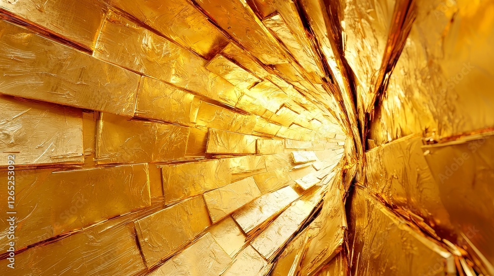 Aufkleber golden sunburst pattern, vibrant and dynamic design, ideal for backgrounds or decorative elements, e