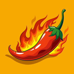 fiery chili with wrinkled surface