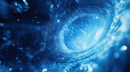 Abstract Vortex of Glimmering Blue Water: A Digital Art Masterpiece