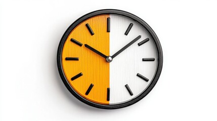Modern Wall Clock with Unique Design in Orange and White Colors