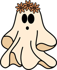 Retro Ghost Illustration