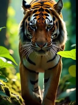 Majestic Tiger Stalking Through the Enchanted Jungle