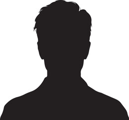 Anonymous Male Silhouette Headshot, Perfect for Profiles & Placeholder Images