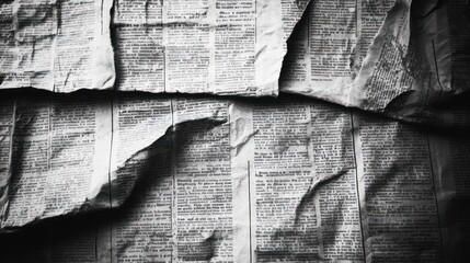 Crumpled News, Textured Background, Tabletop