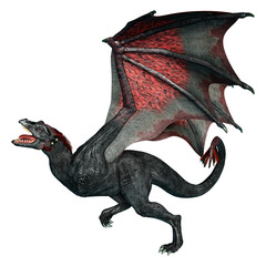 Fototapeta premium 3D Rendering Fairy Tale Dragon on White
