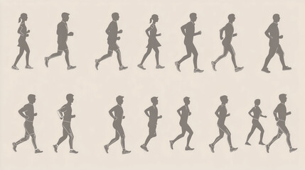 Fototapeta premium Vector illustration of human figures in various activities