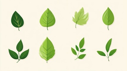 A Comprehensive Set of Green Leaf Icons for Every Design Need