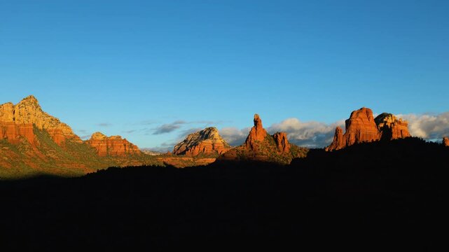 Sedona Arizona Scenic Red Rocks Landscape Sunrise Timelapse