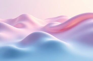 Abstract image with smooth waves of blue-pink shades.