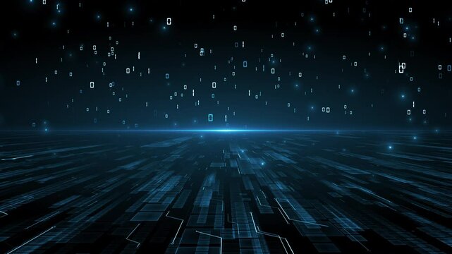 Glowing Binary Code Technology Business Corporate Background Loop