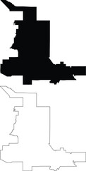 Las Vegas city USA vector  map, contour, silhouette, outline