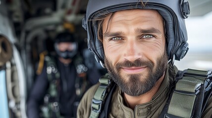Exploring the Depths of Identity and Protection: A Man in a Helmet and Vest Captures Complex Emotions Within Us All