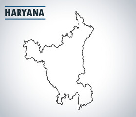 Haryana map highlights its major cities, agricultural regions, industrial hubs, and key transport networks, including Gurgaon, Faridabad, and Chandigarh
