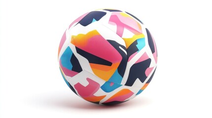 Colorful abstract ball, studio shot, white background, sports design