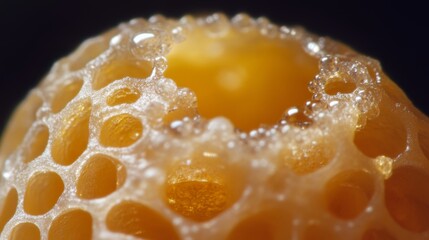 A Close-Up View of a Honeycomb Droplet Intricate Details Revealed