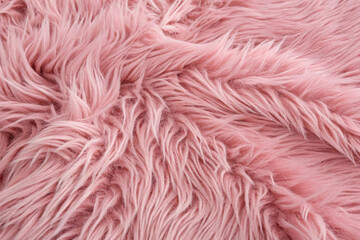 Fototapeta premium A luscious dense pink fur surface with natural waves and variations in softness, mimicking plush sheepskin, exuding comfort, warmth, and velvety richness