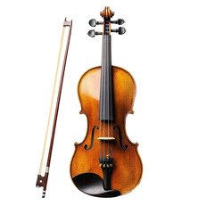 Fototapeta premium Violin showcase studio setting with transparent background elegant environment close-up view musical artistry