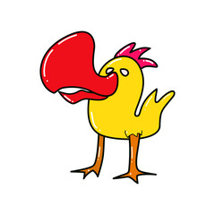 cartoon design of chicken with big beak