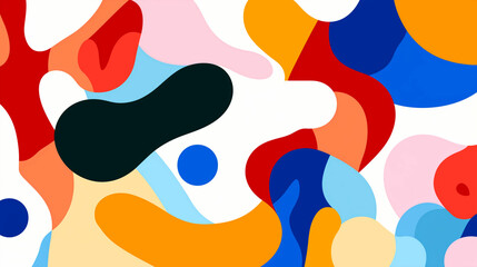 Colorful abstract shapes create a vibrant and lively composition suitable for various artistic applications. 