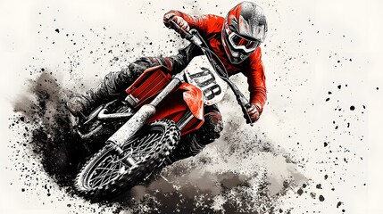 motocross championship rider jumping mid air over dirt ramp showing fast motorbike power sport and intense race adrenaline