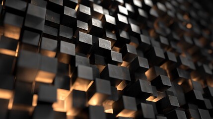 3D Abstract Data Cubes Interconnected Network Visualization