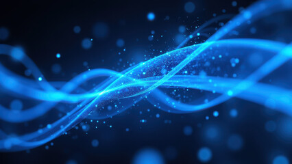 Fototapeta premium Ci/cd pipelines represented as abstract blue fluid motion against a gray background.