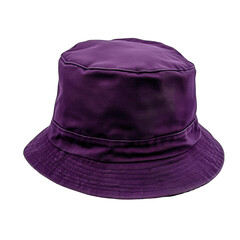 Purple bucket hat isolated on transparent background